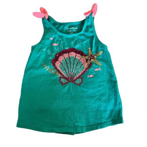 Tommy Bahama Girls Teal Tank Top with Pink Sequin Shell